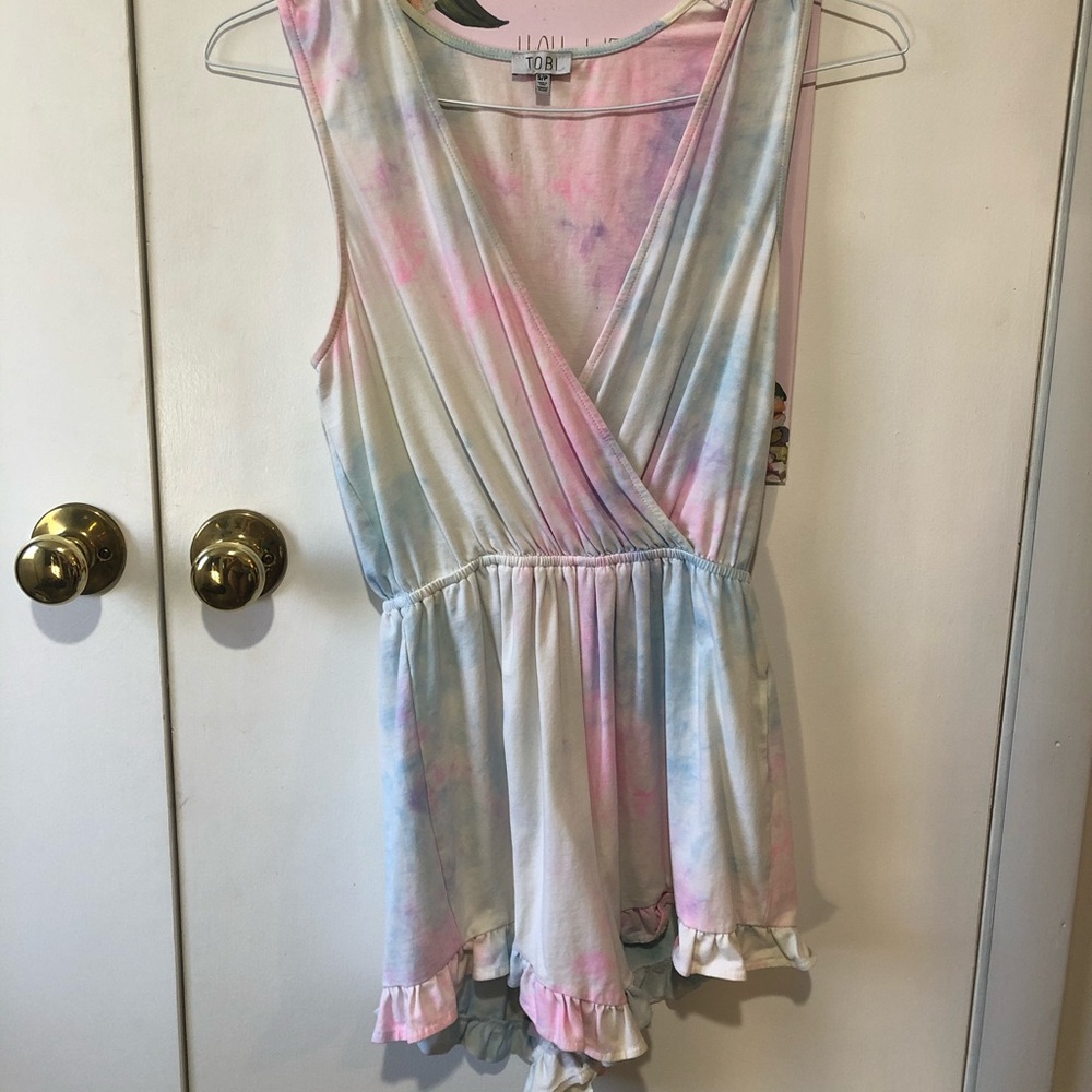 Tobi brand pastel rainbow romper!!!